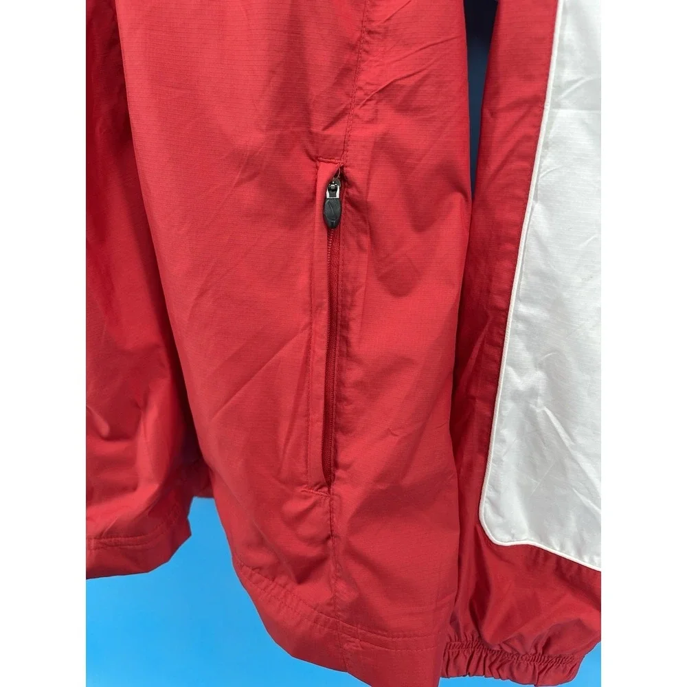 Vintage Nike Team Windbreaker Jacket Men's Large Red White Full Zip Lightweight